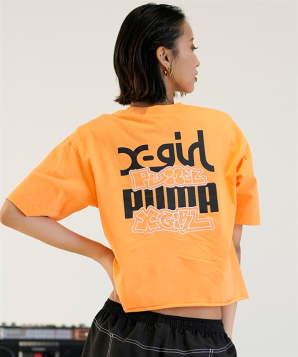 PUMA プーマ × X-GIRL エックスガール コラボ ウィメンズ グラフィック 半袖 Tシャツ レディース 624723