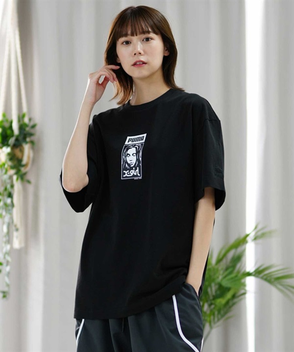 PUMA プーマ×X-girl 684307 半袖 Tシャツ オーバーサイズ ロゴT ワンポイント