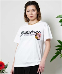 BILLABONG ビラボン PATTERN POCKET LOGO TEE  BE013-202 レディース 半袖 Tシャツ ポケット ボーイフィット(WHT-M)