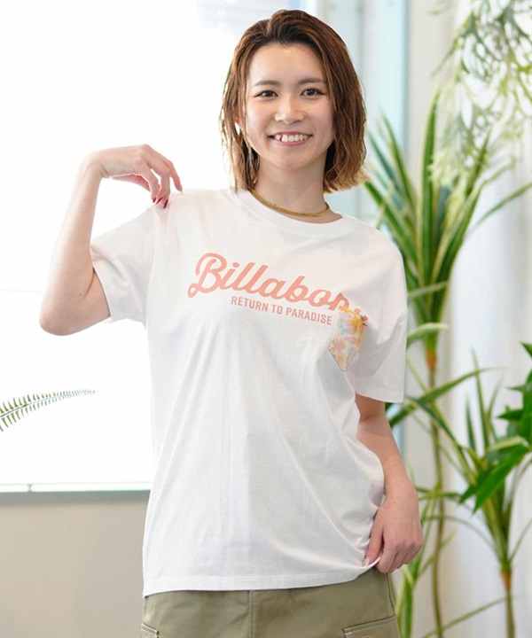BILLABONG ビラボン PATTERN POCKET LOGO TEE  BE013-202 レディース 半袖 Tシャツ ポケット ボーイフィット