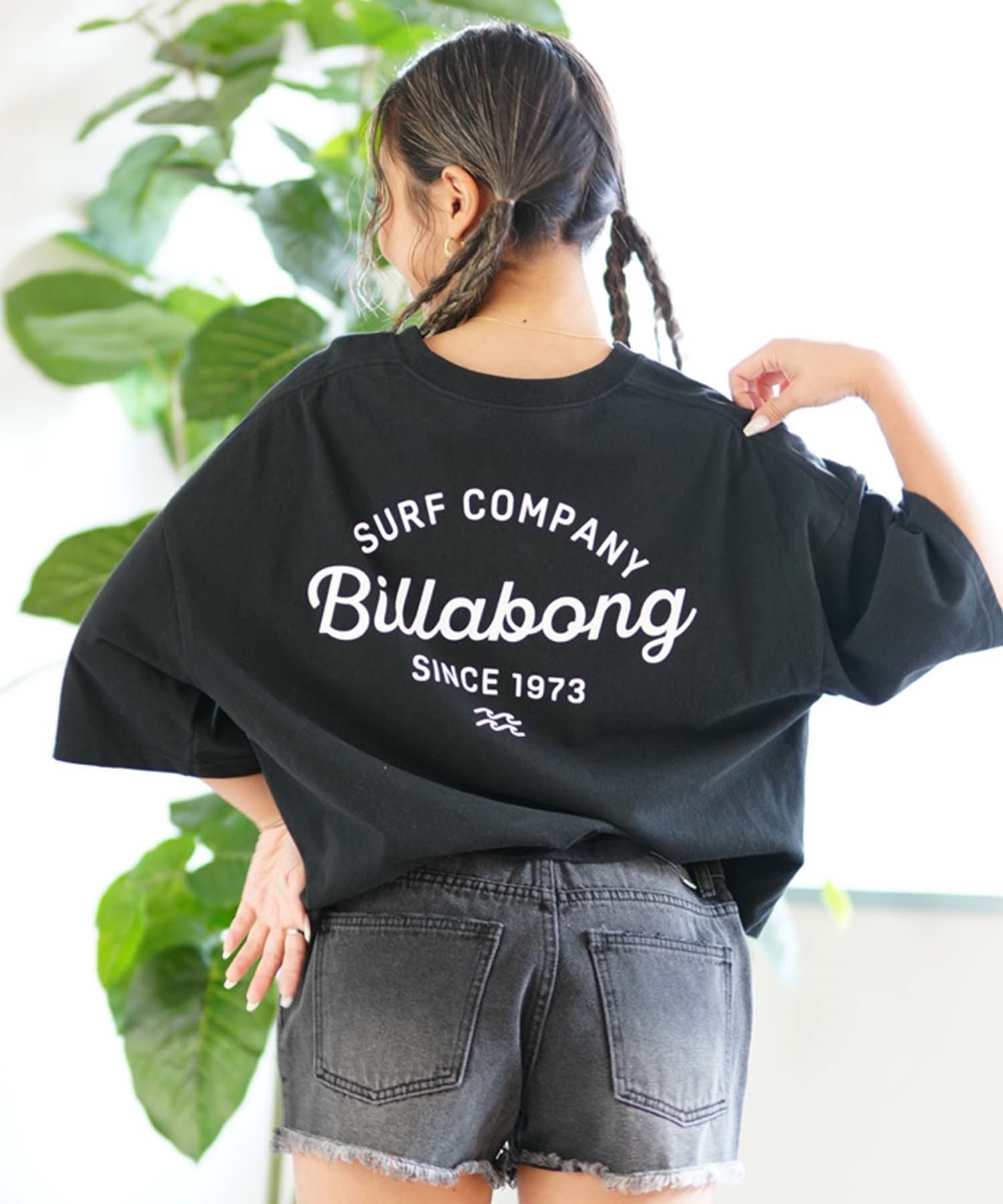 BILLABONG ビラボン ARCH LOGO CROPPED TEE レディース 半袖Tシャツ ルーズシルエット クロップド丈 BE013-204(BLK-M)