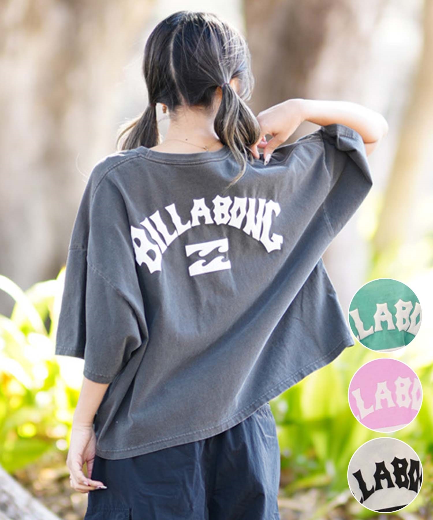 BILLABONG ビラボン ARCH LOGO WIDE LOOSE CROPED TEE