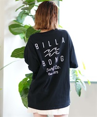 BILLABONG ビラボン SOFT CLEAN LOGO LOOSE TEE レディース 半袖Tシャツ ビックシルエット BE013-211(BLK-M)