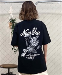 NEW ERA ニューエラ State Flowers レディース 半袖 Tシャツ オーバーサイズ バックプリント バラ 14121880(BLK-XL)