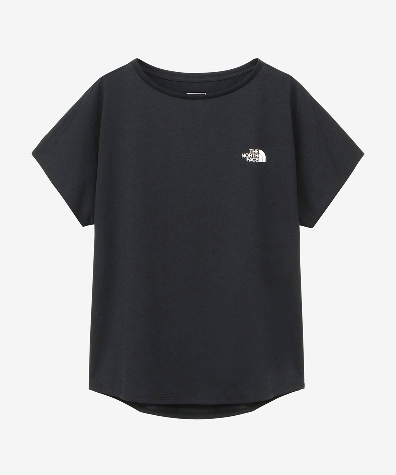 THE NORTH FACE ザ・ノース・フェイス レディース フレンチスリーブロゴデザインティー 半袖 Tシャツ 吸汗速乾 UVケア ブラック NTW32374 K(K-S)
