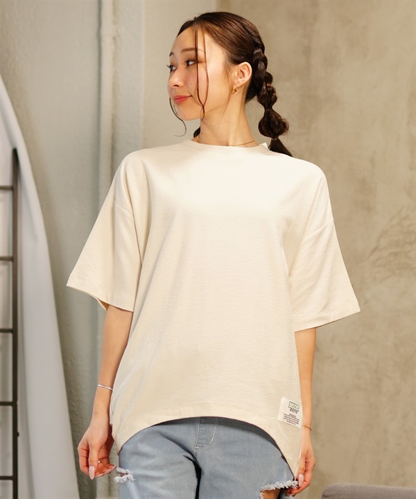 DISCUS ATHLETIC ディスカスアスレチック レディース Tシャツ 半袖 梨地 ラウンドネック ヘムタック 4287-1601