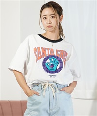 【マトメガイ対象】SANTACRUZ サンタクルーズ Bridge Strip Hand Cropped Tee レディース 半袖Tシャツ クロップド丈 ムラサキスポーツ別注 502241435(WHITE-M)