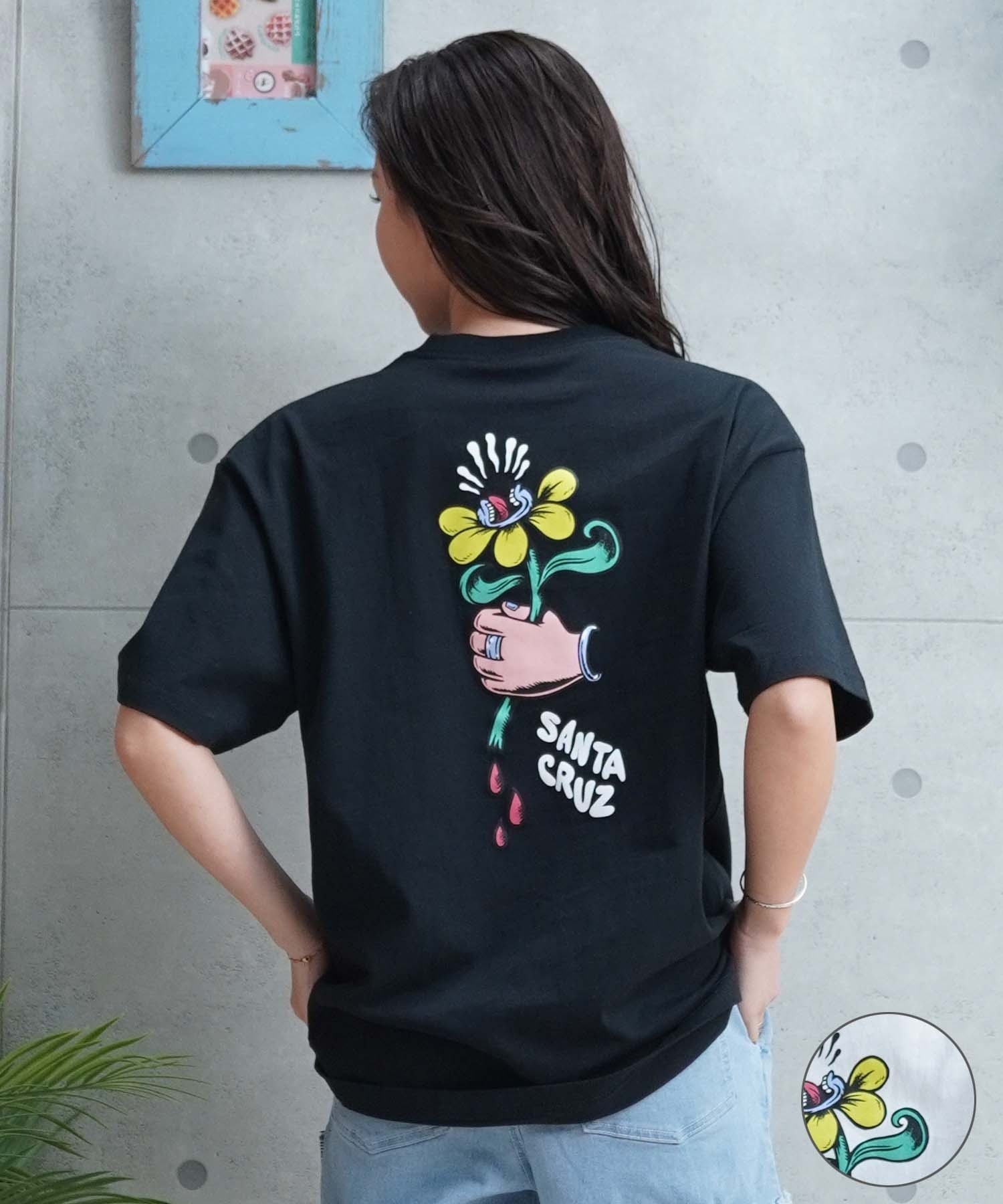 【マトメガイ対象】SANTACRUZ サンタクルーズ Delfino Flower Tee レディース 半袖Tシャツ ムラサキスポーツ別注 502241440(OFFBK-M)