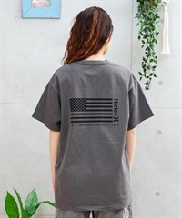 Hurley ハーレー レディース Tシャツ 半袖 バックプリント 星条旗 ハート ウォッシュ加工 ピグメント加工 WSS2421024