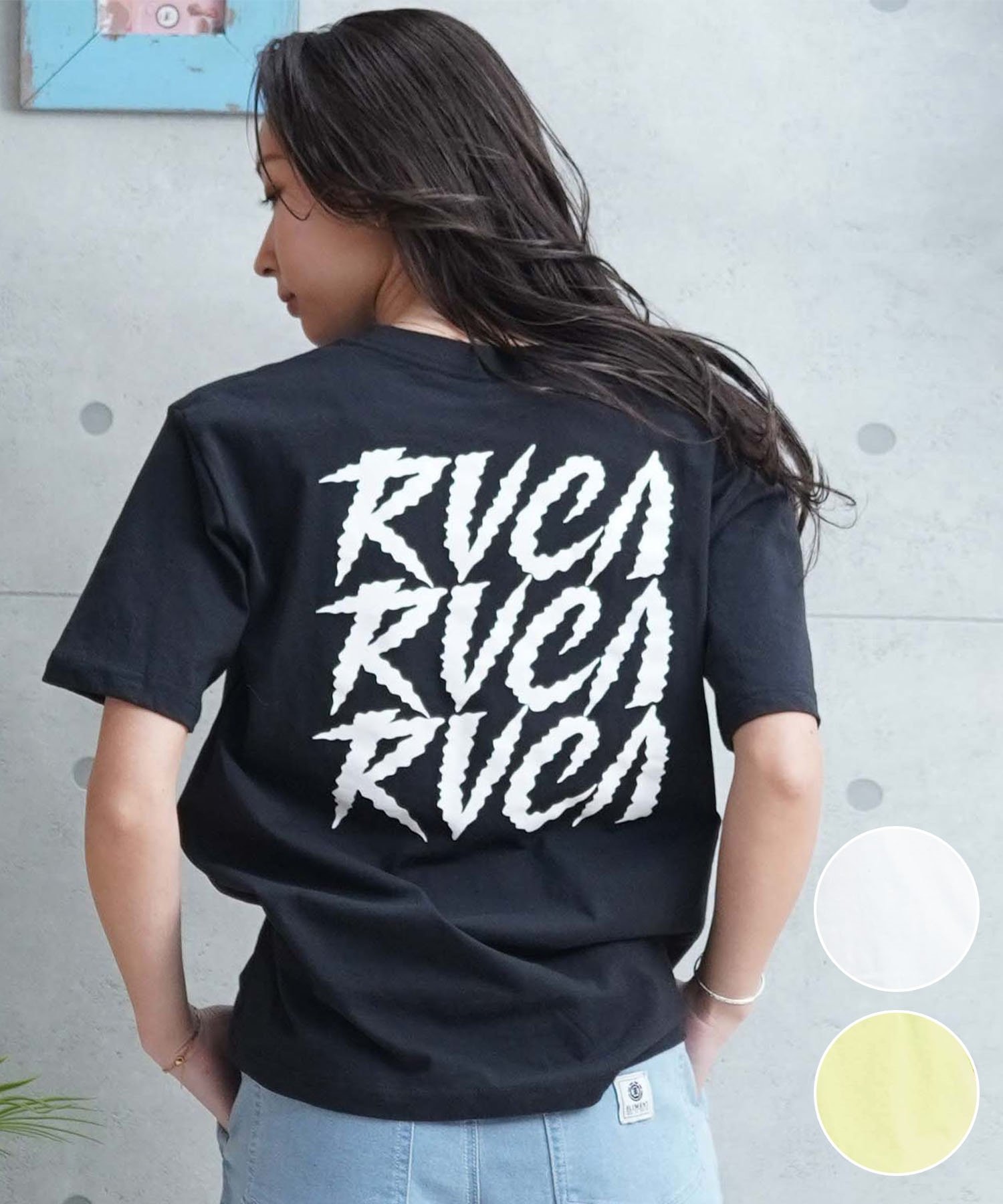 【マトメガイ対象】RVCA ルーカ レディース 半袖Tシャツ バックプリント BE043-213(GGJ0-S)