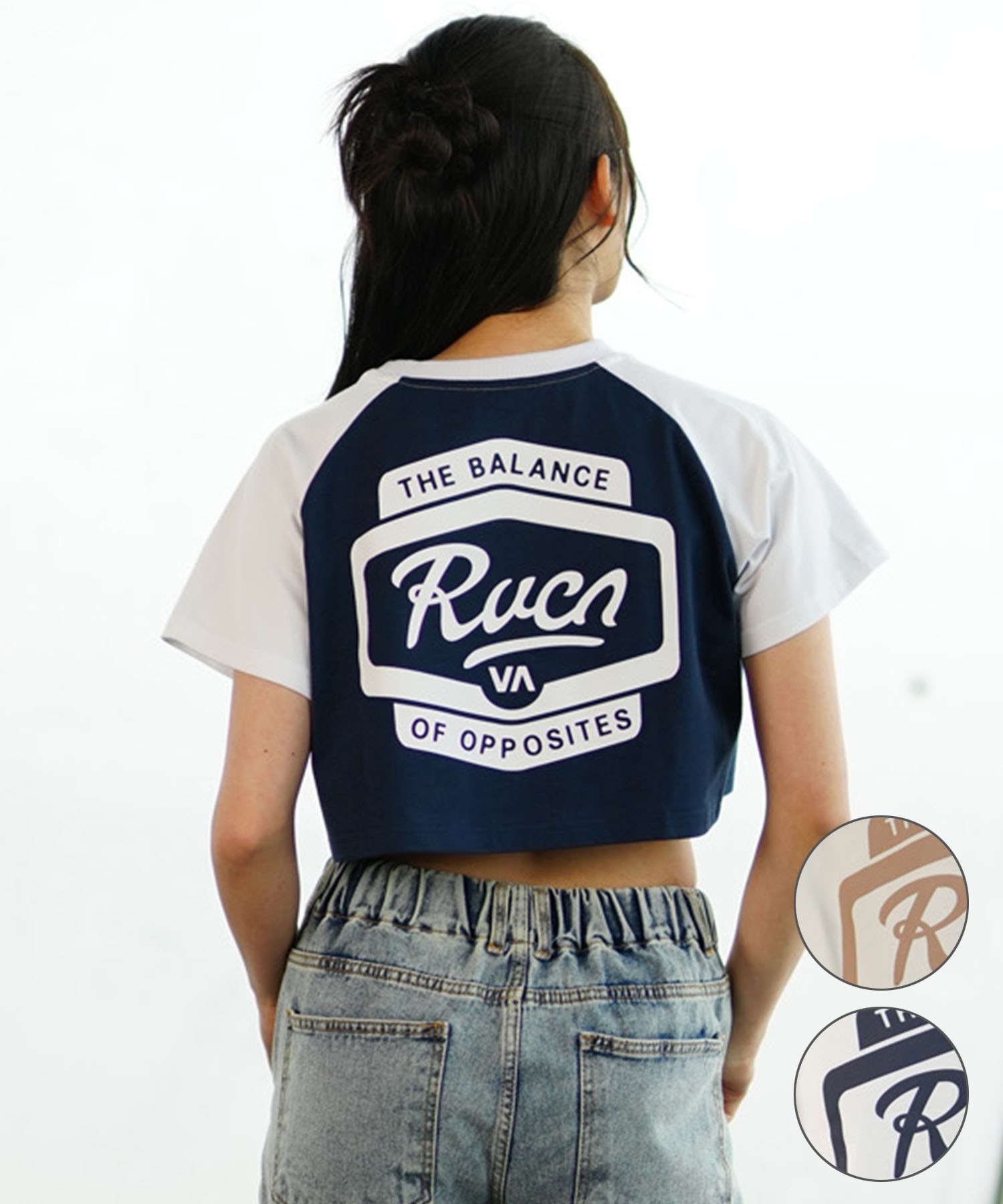 【マトメガイ対象】【ムラサキスポーツ限定】RVCA ルーカ レディース 半袖 Tシャツ バックプリント クロップド丈 BE043-P22(CLO-S)