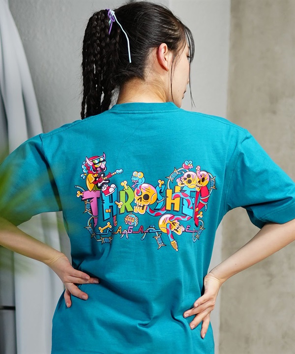THRASHER スラッシャー レディース Tシャツ 半袖 バックプリント オーバーサイズ ビッグシルエット THML-24SPSST01 ムラサキスポーツ限定