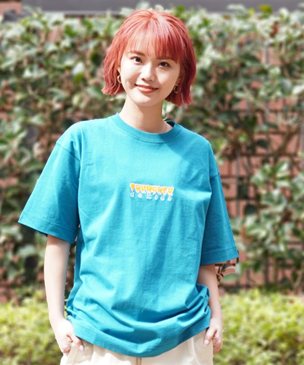 THRASHER スラッシャー レディース Tシャツ 半袖 刺繍ロゴ オーバーサイズ ビッグシルエット THML-24SPSST02 ムラサキスポーツ限定