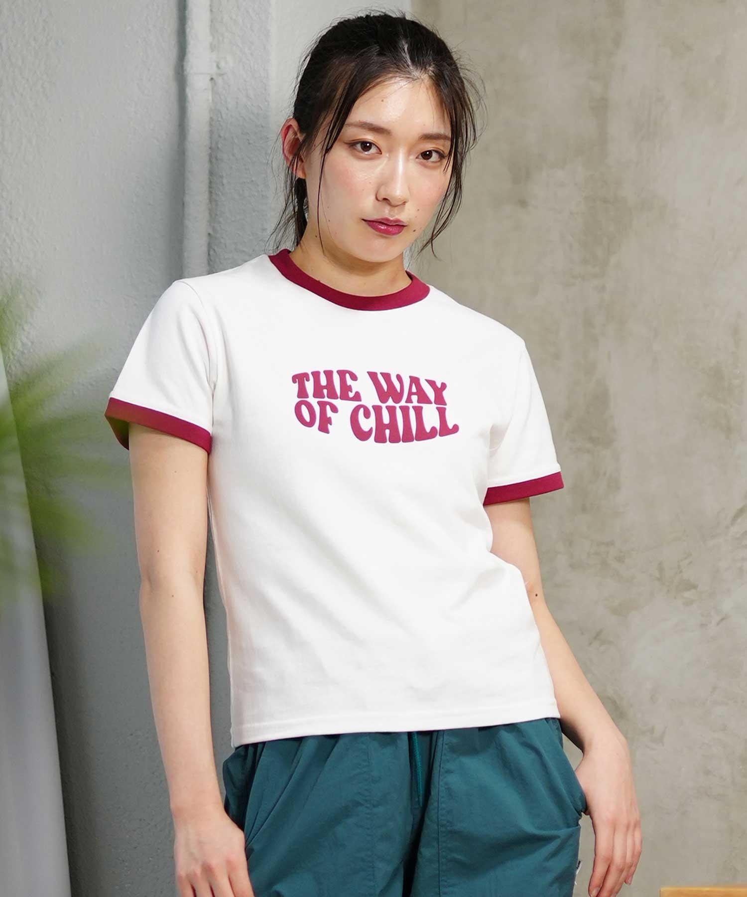 【マトメガイ対象】RIKKA FEMME リッカファム レディース リンガー 半袖 Tシャツ RF24SS24(RED-FREE)