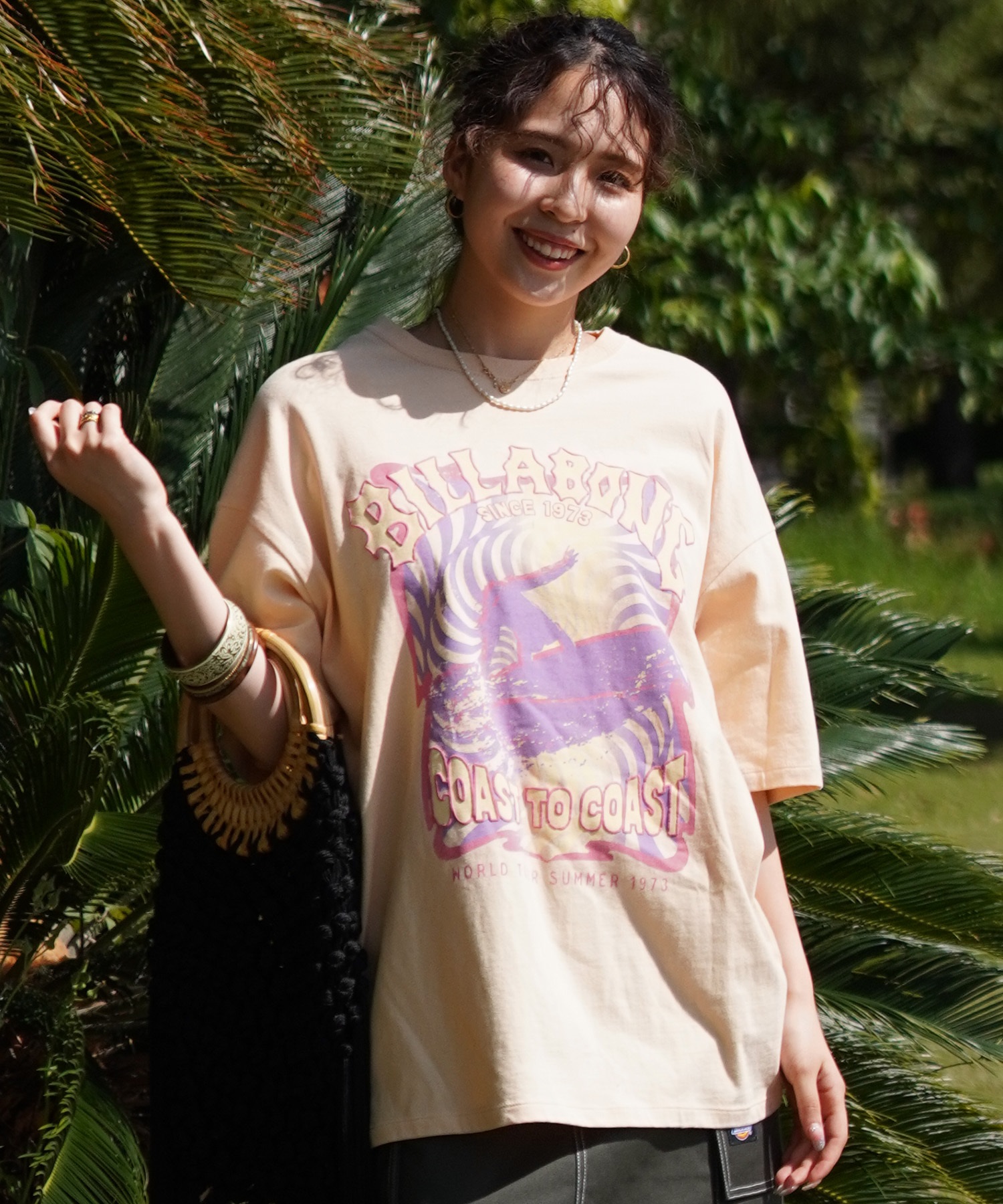 BILLABONG ビラボン レディース Tシャツ 半袖 フロントプリント