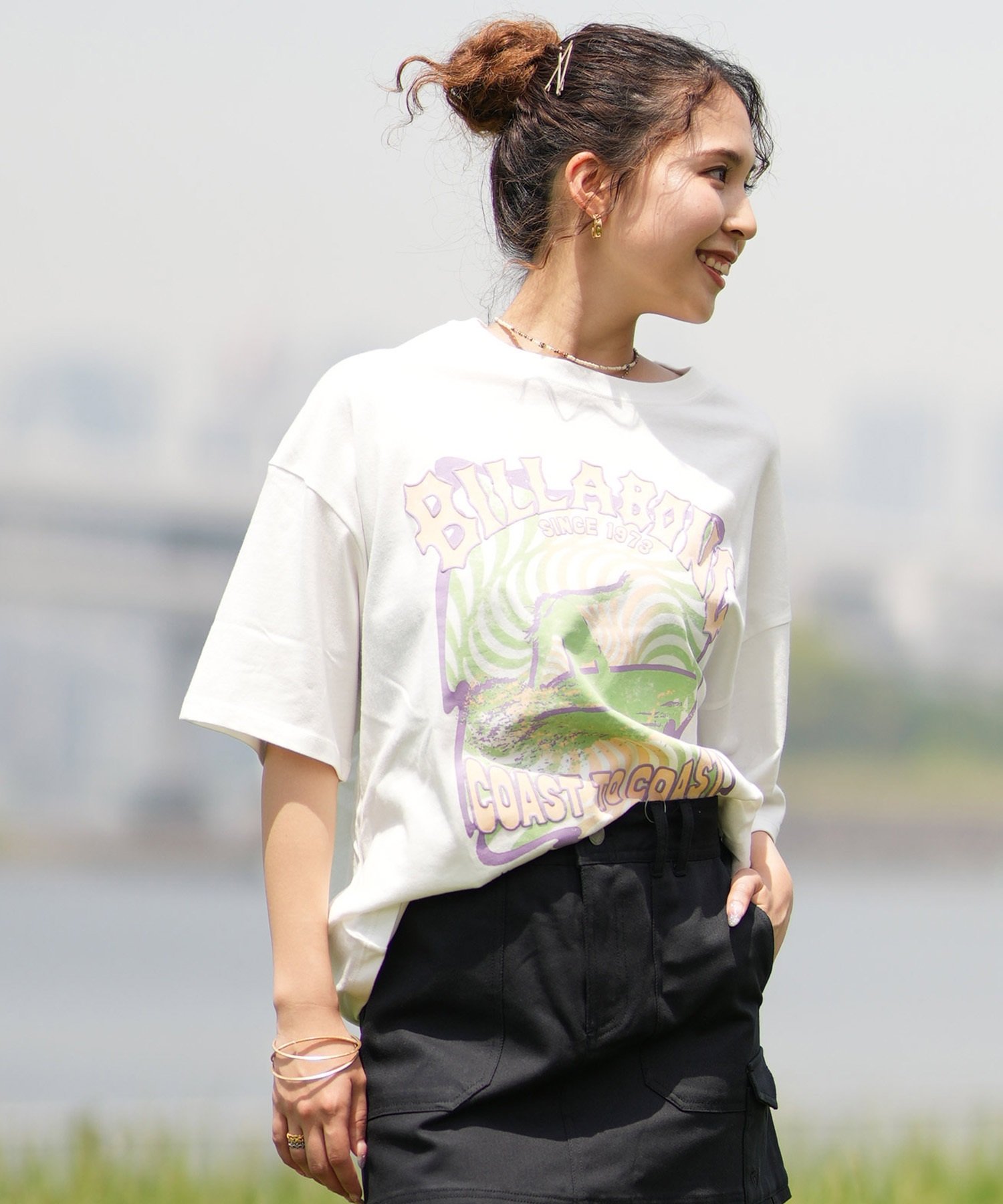 BILLABONG ビラボン レディース Tシャツ 半袖 フロントプリント