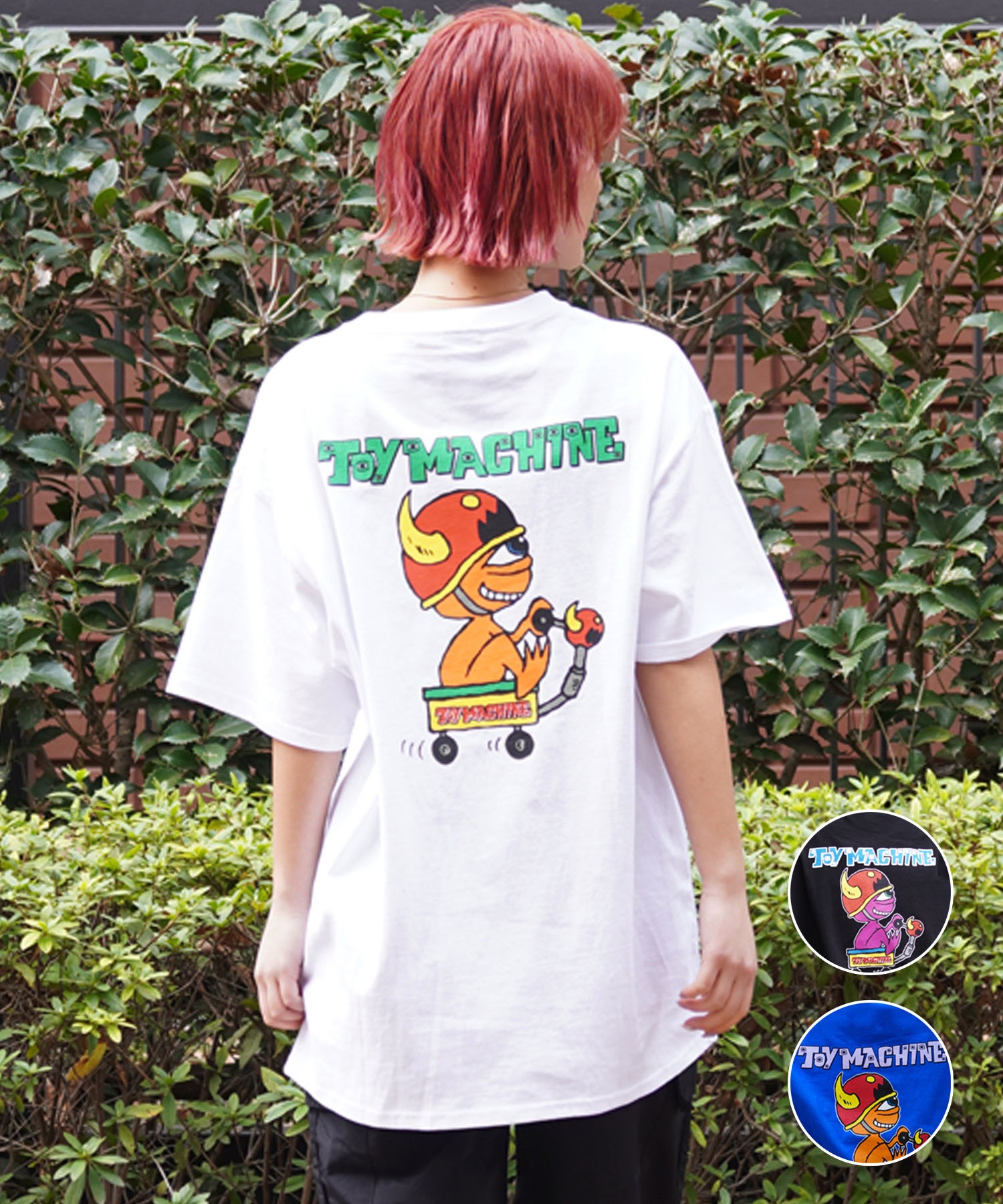 【ムラサキスポーツ限定】 TOY MACHINE トイマシーン レディース 半袖 Tシャツ オーバーサイズ DESI LTD MTMSEST15(WHITE-M)