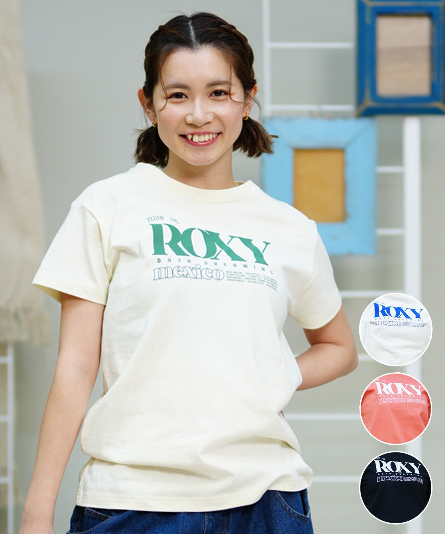 ROXY ロキシー レディース 半袖Tシャツ ブランドロゴ クルーネック RST242032(OWT-M)