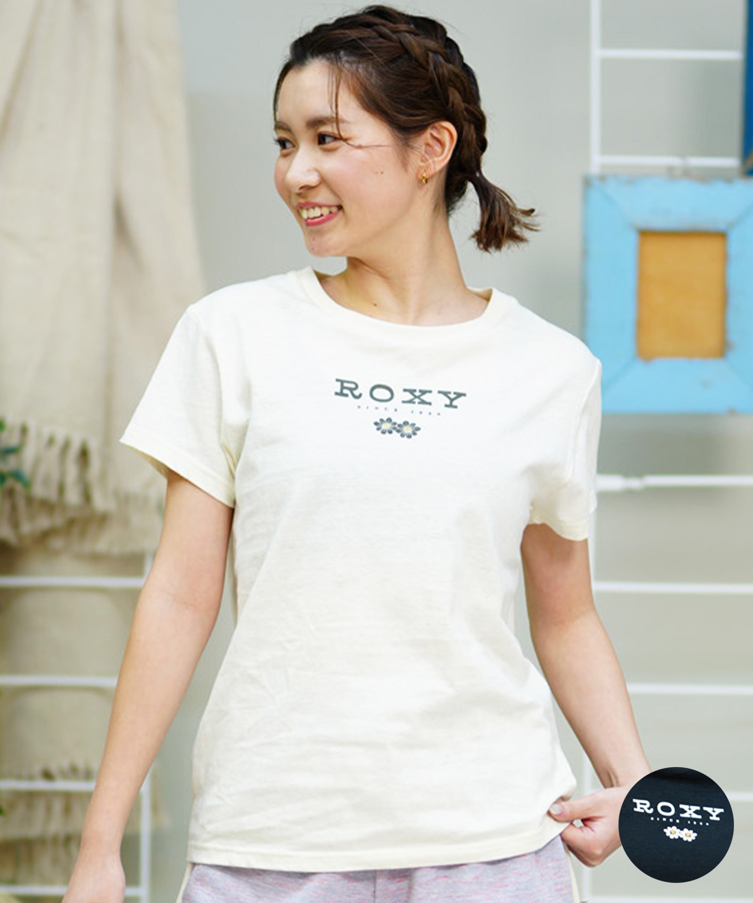 【クーポン対象】ROXY ロキシー レディース 半袖 Tシャツ ブランドロゴ ワンポイント RST242619T(OWT-M)