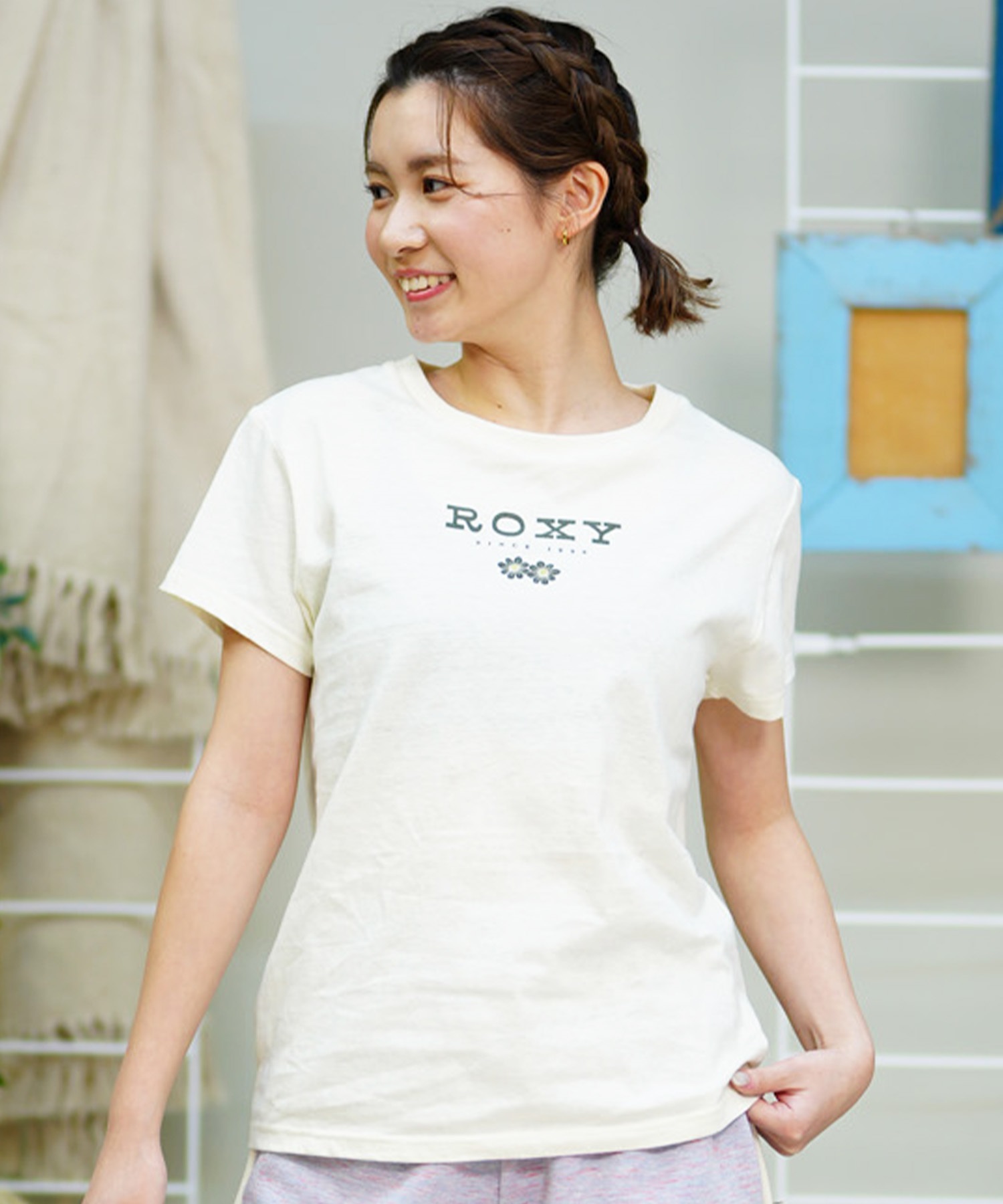 【クーポン対象】ROXY ロキシー レディース 半袖 Tシャツ ブランドロゴ ワンポイント RST242619T(OWT-M)