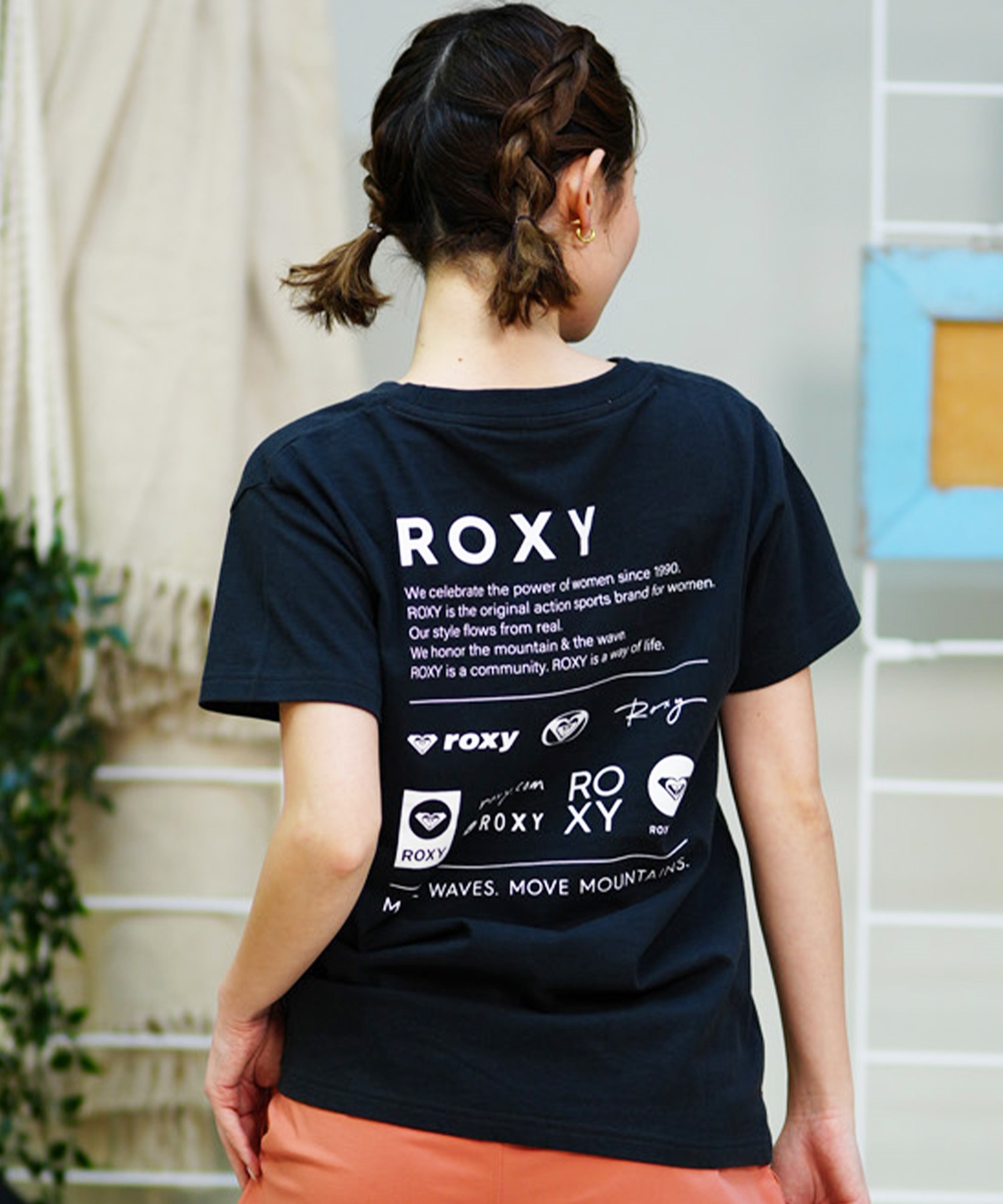 ROXY ロキシー レディース 半袖 Tシャツ バックプリント ブランドロゴ RST242625T(BBK-S)