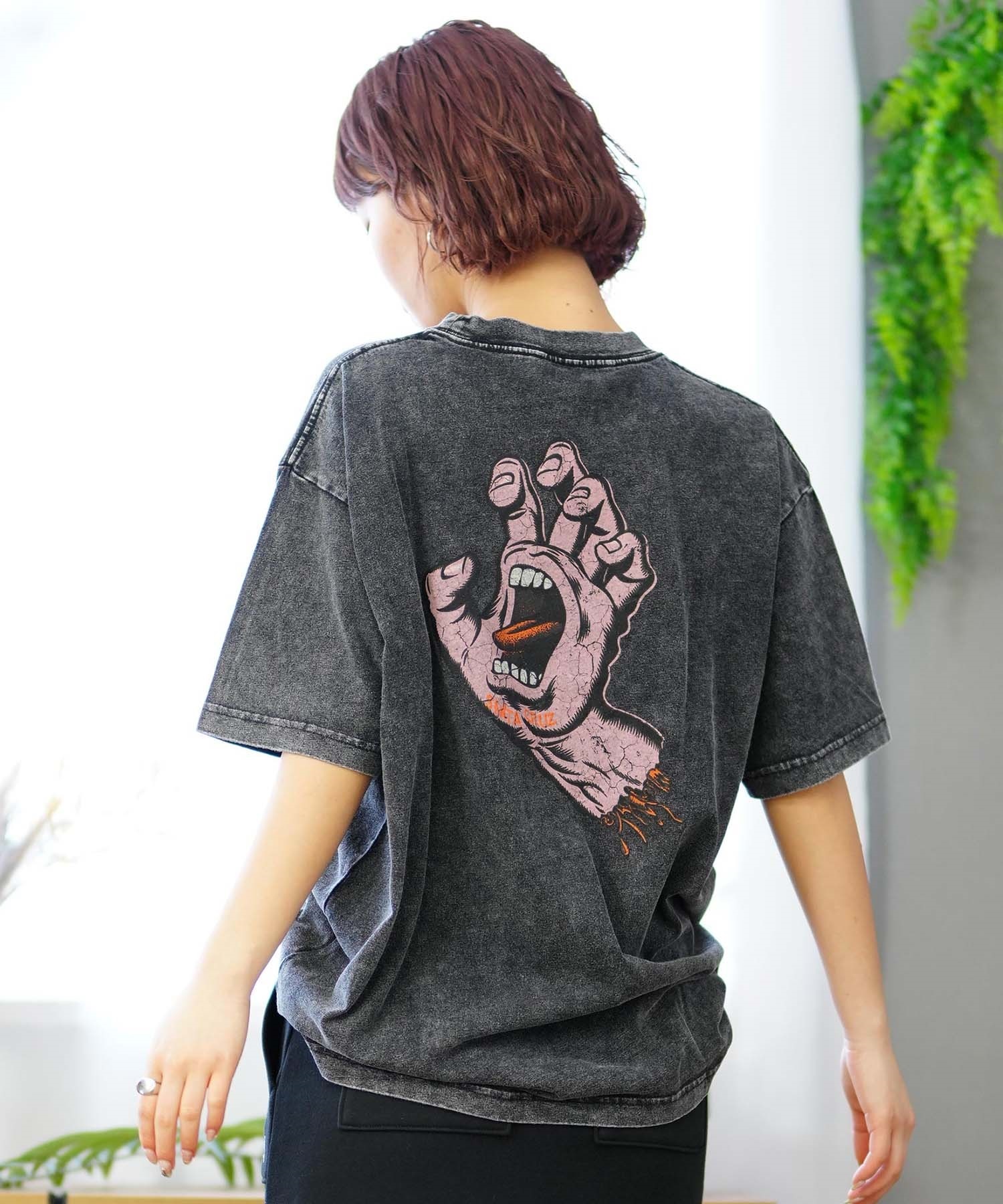 SANTACRUZ サンタクルーズ レディース 半袖 Tシャツ ピグメント加工 オーバーサイズ ユニセックス ムラサキスポーツ限定 502242434(MNRBK-M)