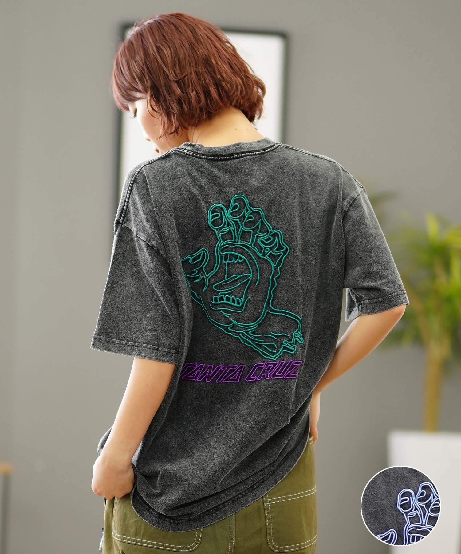 SANTACRUZ サンタクルーズ レディース 半袖 Tシャツ 刺繍ロゴ