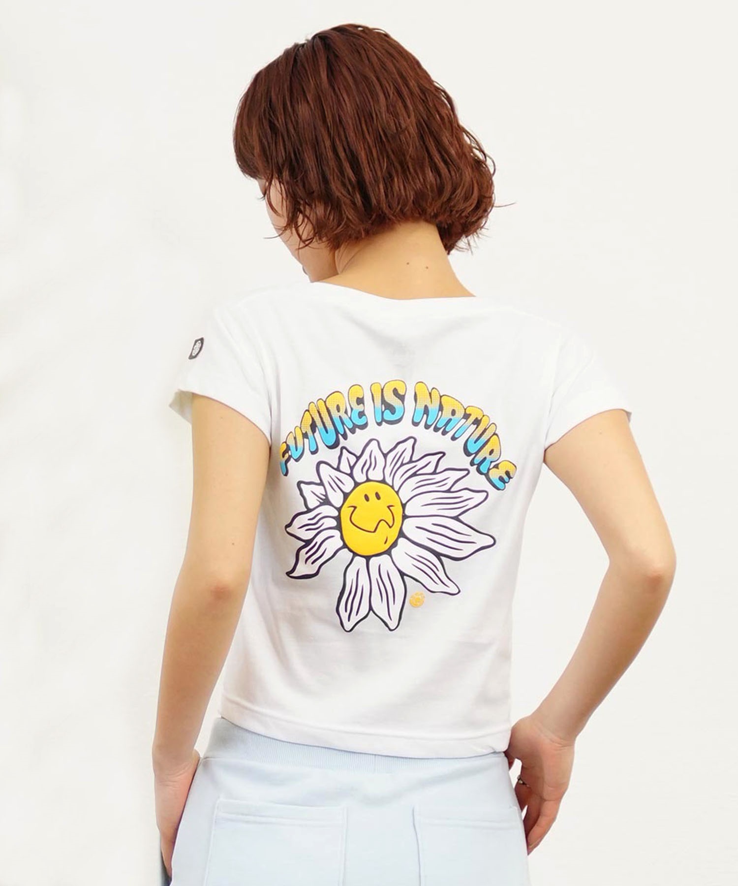 ELEMENT エレメント FLOWER CHILD MINI SS レディース 半袖 Tシャツ ショート丈 クロップド丈 チビT BE02C-259(WHT-M)