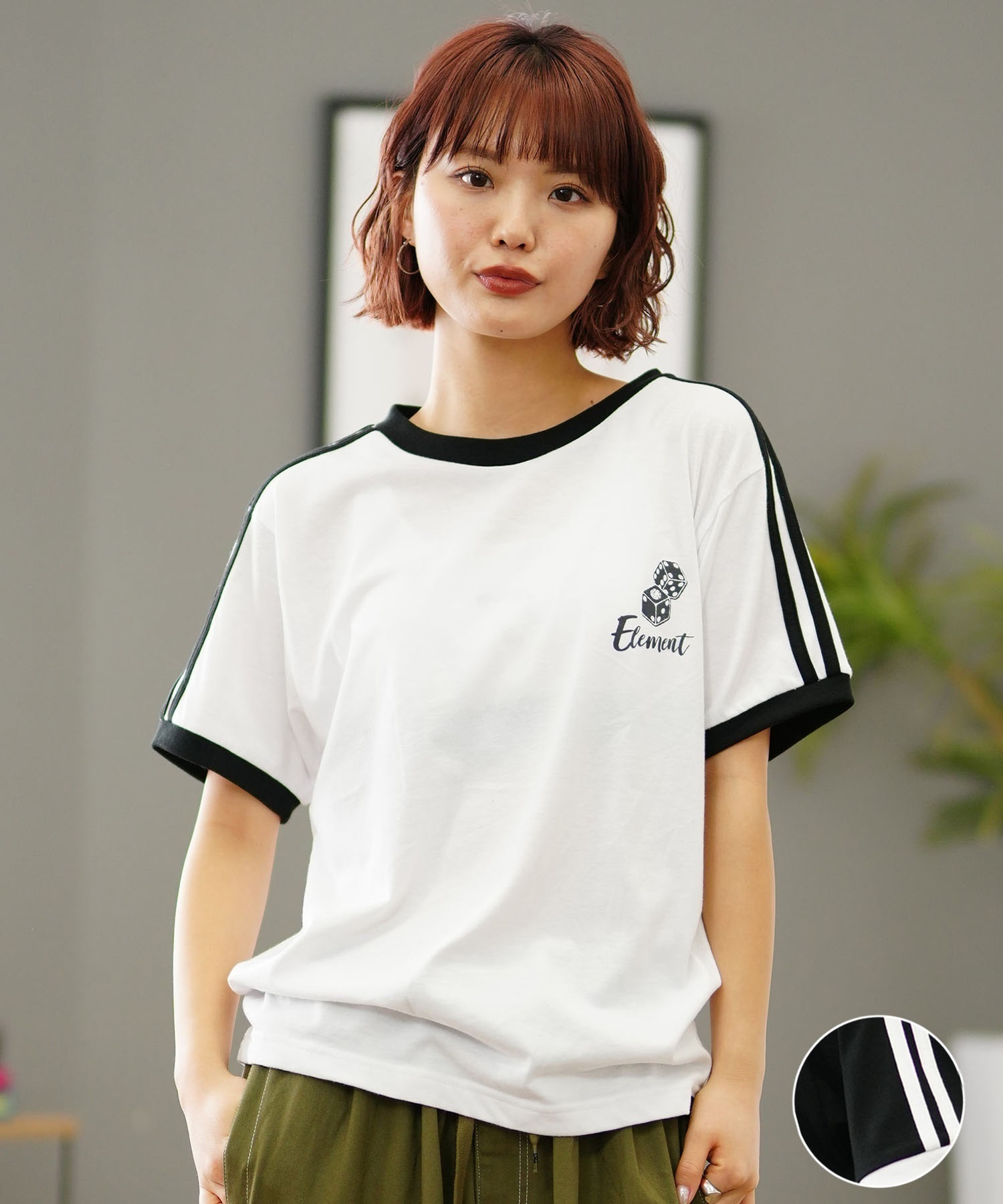 ELEMENT エレメント レディース 半袖 Tシャツ サイドライン ルーズシルエット BE02C-260