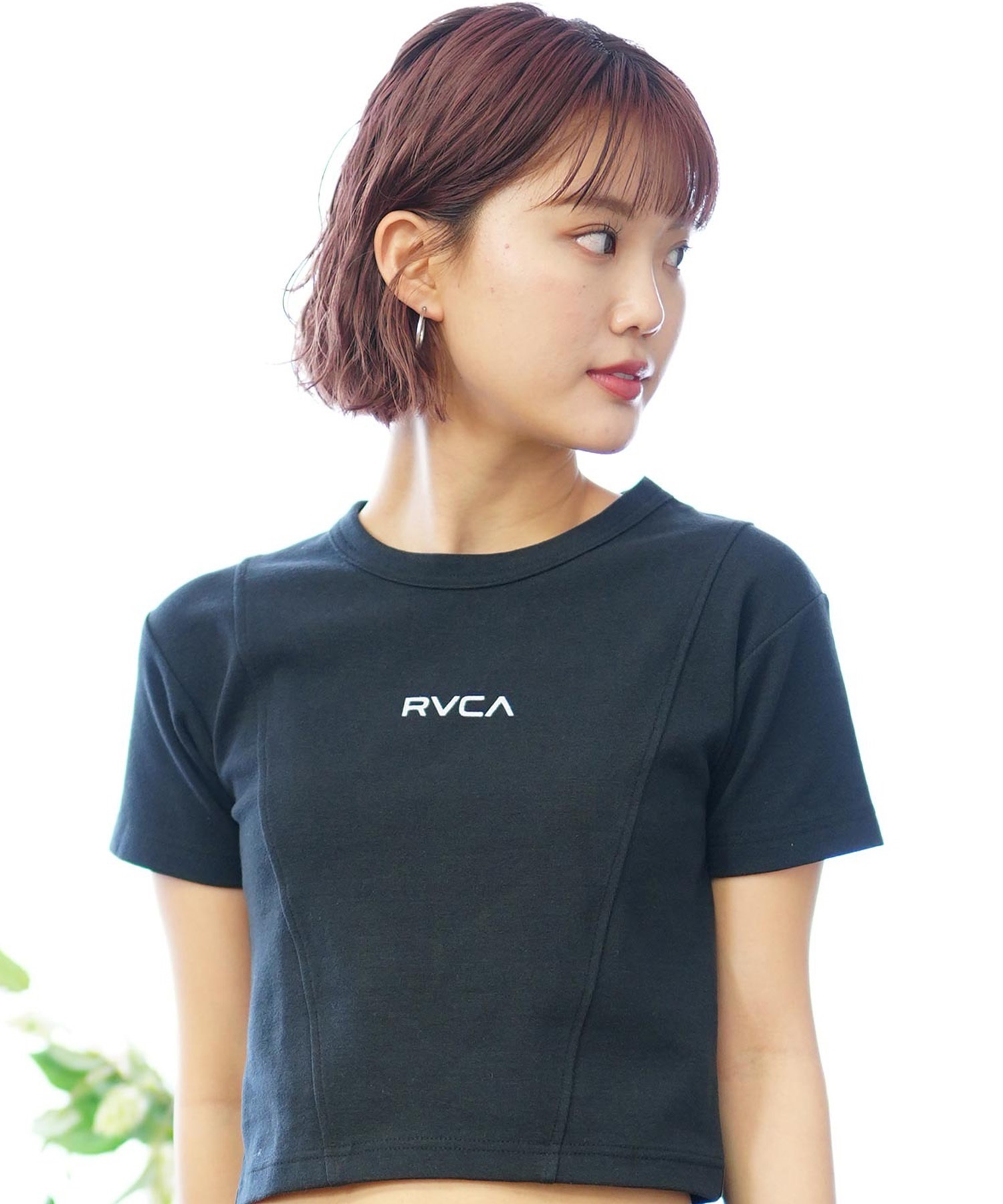 【クーポン対象】RVCA ルーカ レディース Tシャツ 半袖 ショート丈 クロップ丈 チビT BE04C-204(BLK-S)