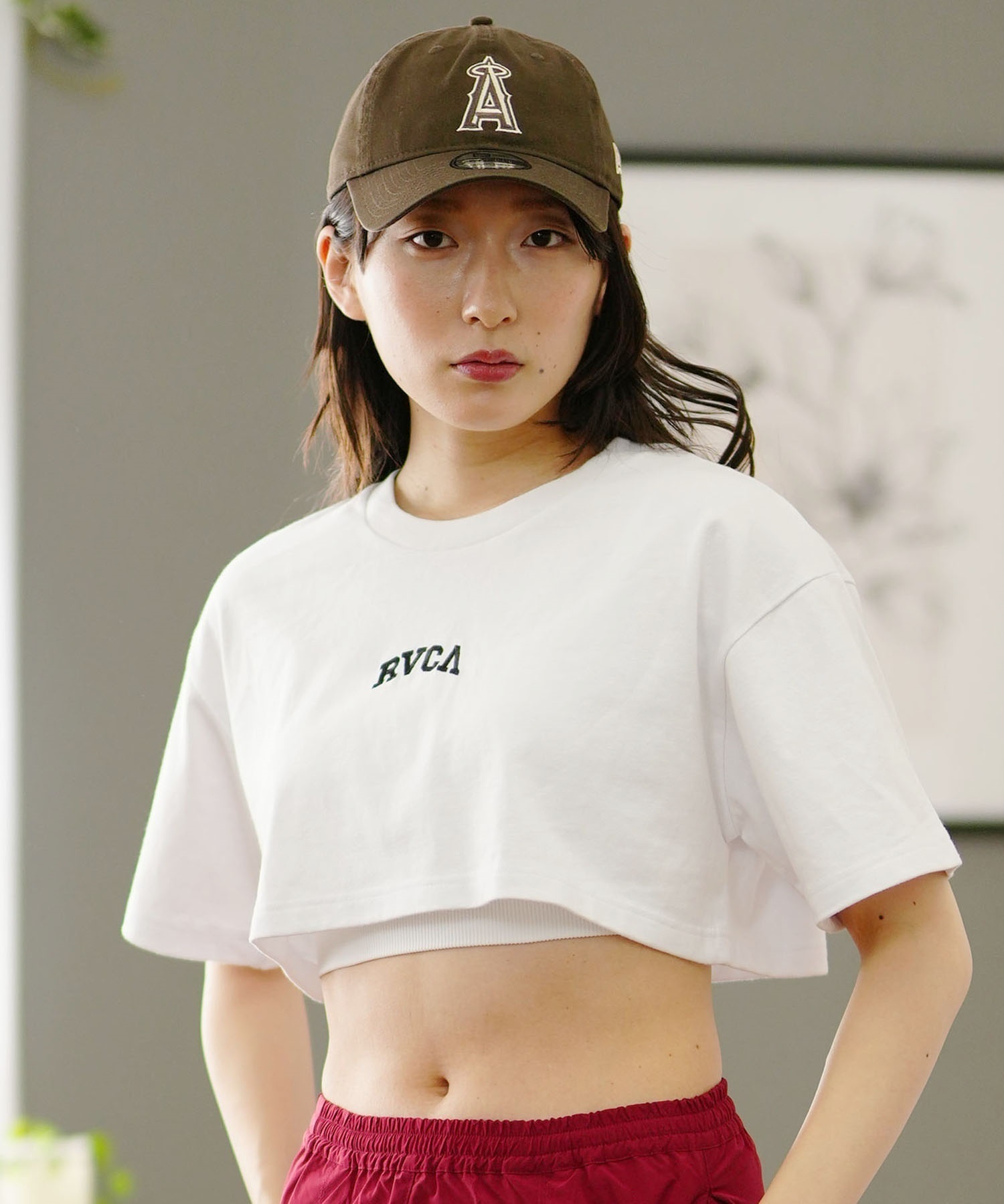 【クーポン対象】RVCA ルーカ CROP LTD レディース 半袖 Tシャツ BE04C-P20(WHT-S)