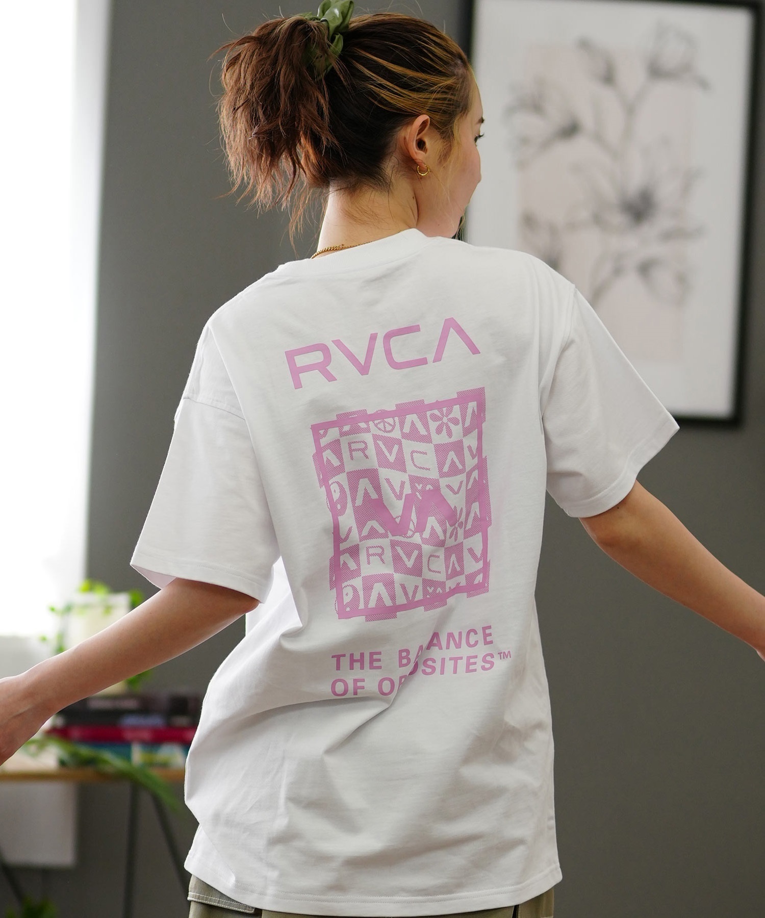 RVCA ルーカ バックプリントTシャツ レディース 半袖 Tシャツ オーバーサイズ BE04C-P21(WPK-S)