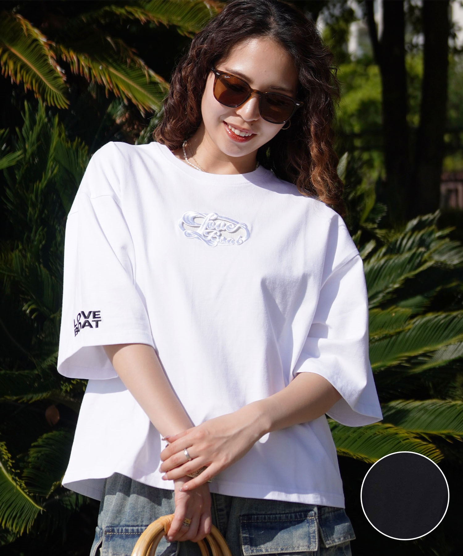 LOVE BOAT ラブボート レディース 半袖 Tシャツ カットアウト CROP LB