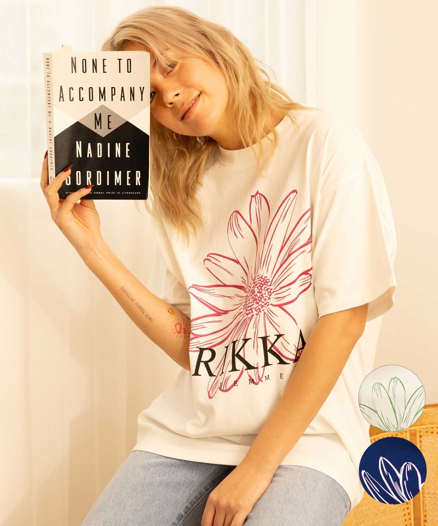 【マトメガイ対象】RIKKA FEMME リッカファム DESI RF24SS100 レディース 半袖Tシャツ(NAV-F)