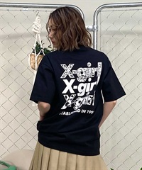 【マトメガイ対象】X-girl/エックスガール CAMO TRIPLE LOGO SS TEE 105242011037 レディース Tシャツ ムラサキスポーツ限定(BLACK-M)