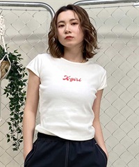 X-girl/エックスガール SMALL LOGO SS BABY TEE 105242011041 レディース  Tシャツ ムラサキスポーツ限定(RED-S)