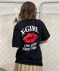 X-girl/エックスガール LIP SS TEE 105242011043 レディース  Tシャツ ムラサキスポーツ限定(BLACK-M)