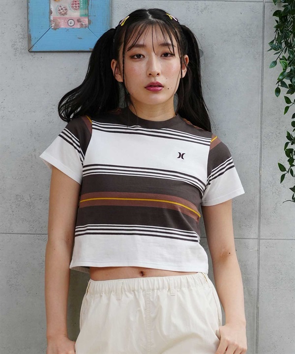 Hurley ハーレー WOMENS CROP BORDER TEE レディース 半袖 Tシャツ WSS2320043