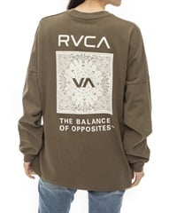 RVCA ルーカ BANDANA LS TEE レディース 長袖 Tシャツ ロンT バックプリント ペイズリー柄 バンダナ柄 BD043-055