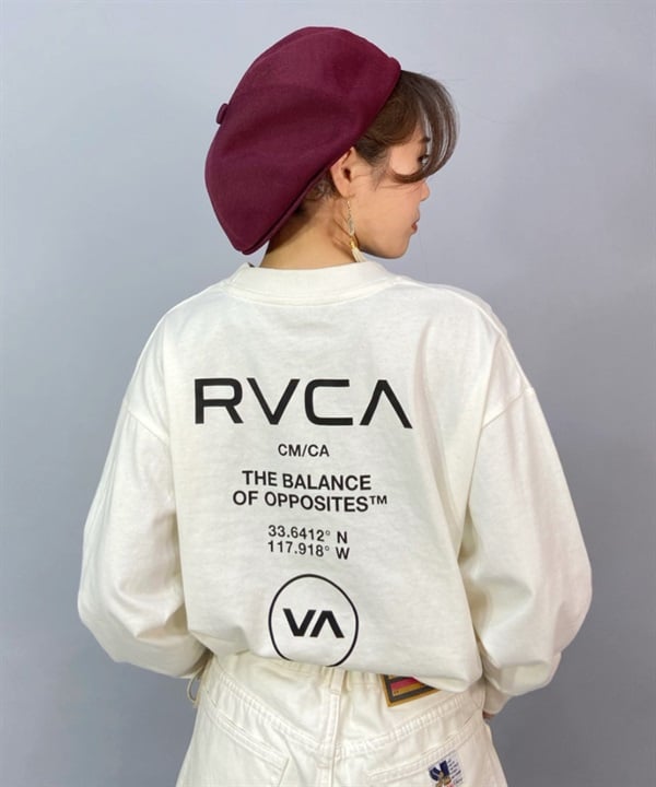 RVCA ルーカ レディース 長袖 Tシャツ ロンT オーバーサイズ バックプリント ムラサキスポーツ限定 BD043-P05