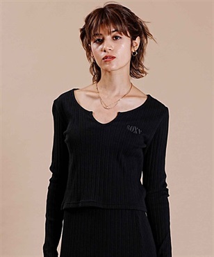 ROXY/ロキシー リズム ショート丈 刺繍ロゴ セットアップ対応 クロップド丈Tシャツ RLT234026