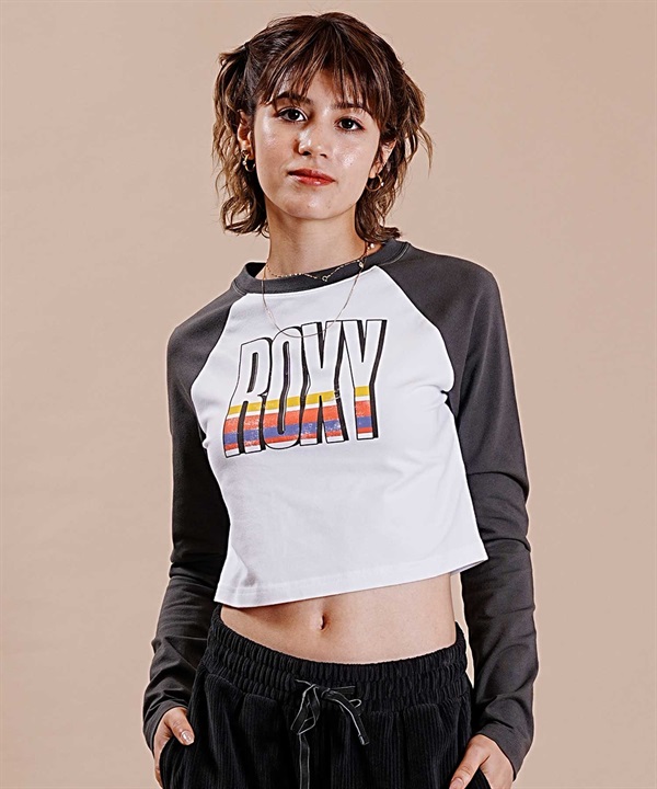 ROXY/ロキシー JUMP L/S TEE レディース 長袖 Tシャツ ロンT 長袖 Tシャツ ショート丈 ラグラン RLT234609T