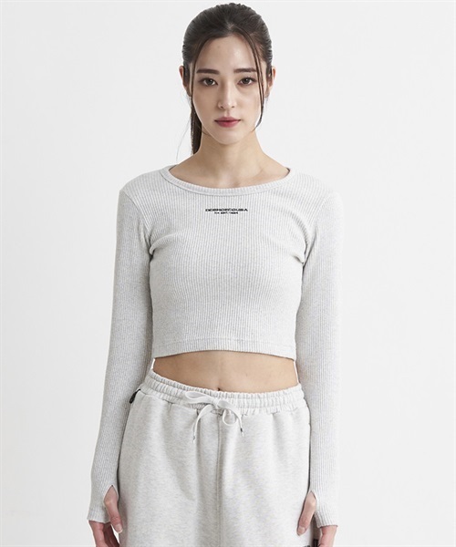 DC/ディーシー 23 WS CROPPED LS23 ウィメンズ クロップド ロングスリーブ Tシャツ LLT234328(GRY-M)