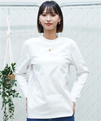 adidas アディダス KNR53 レディース ロンT 長袖 Ｔシャツ オーバーサイズ ワンポイント 抗菌加工(WT/SV-M)