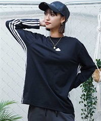 adidas アディダス KNR53 レディース ロンT 長袖 Ｔシャツ オーバーサイズ ワンポイント 抗菌加工