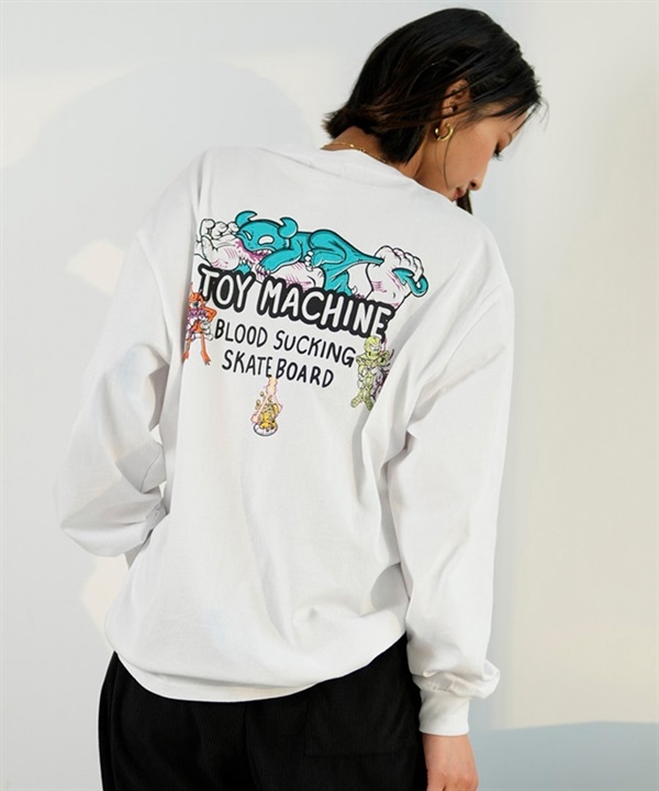 【ムラサキスポーツ限定】 TOY MACHINE トイマシーン レディース 長袖 Tシャツ ロンT バックプリント ビッグシルエット オーバーサイズ MTMPELT10