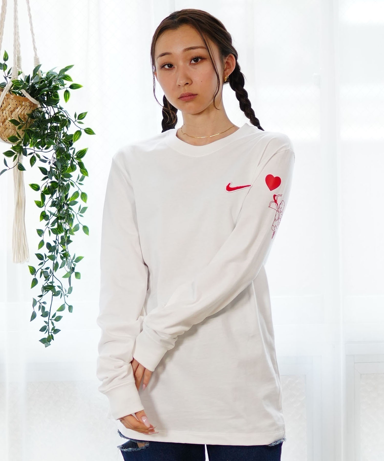 NIKE ナイキ NSW HEART AND SOLE レディース 長袖Tシャツ ロンT レギュラーシルエット FV3994-100(100-S)