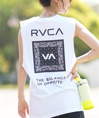 RVCA ルーカ タンクトップ レディース バックプリント FLOWER BANDANA CUTOFF TANKTOP E04C-P35(WHTN-M)