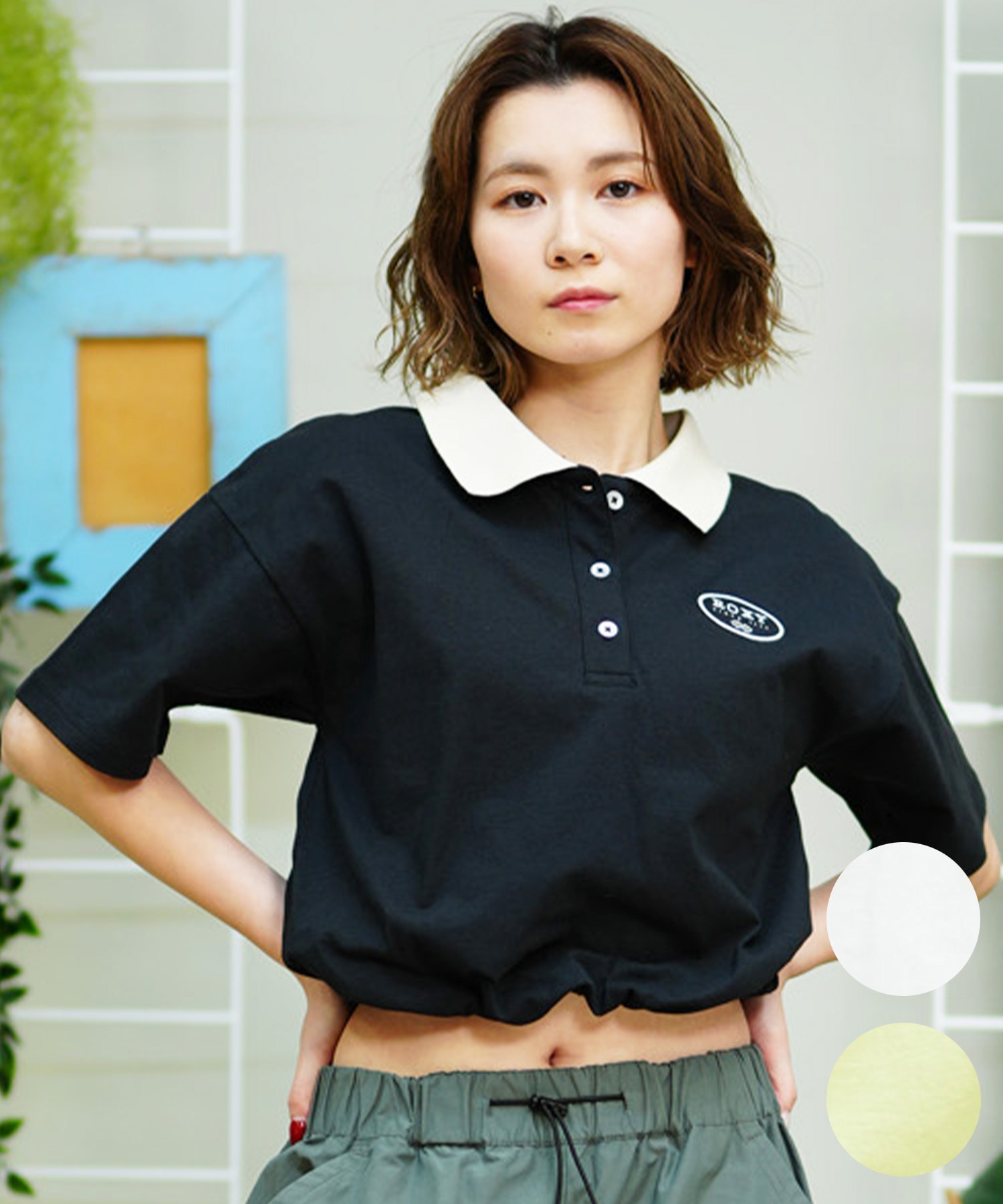 ROXY ロキシー レディース 半袖 ポロシャツ ショート丈 クロップ