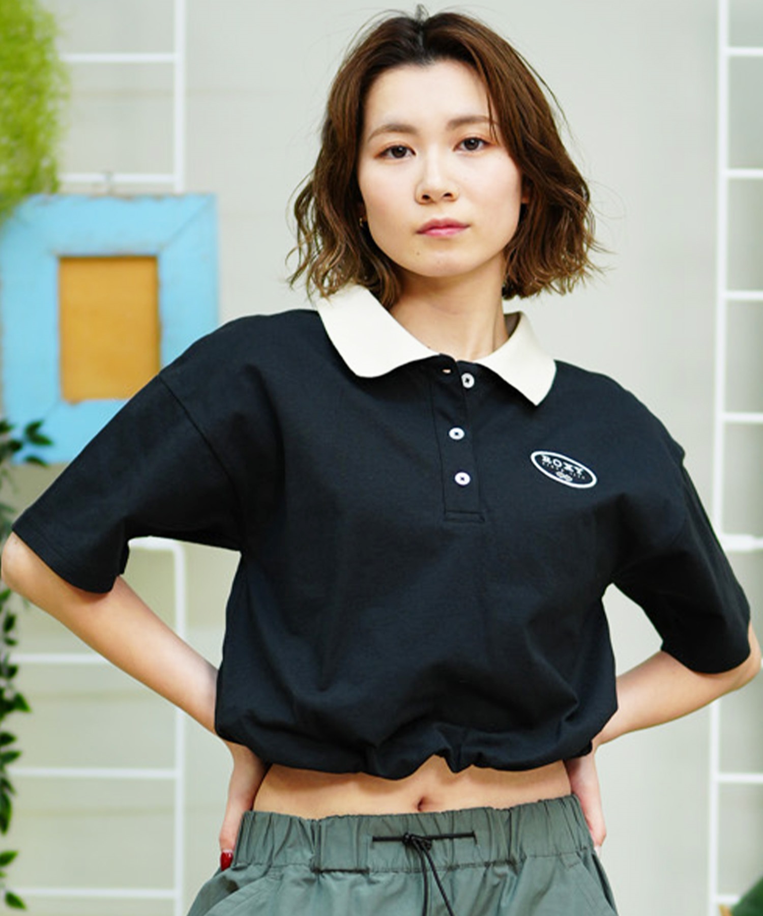 ROXY ロキシー レディース 半袖 ポロシャツ ショート丈 クロップ